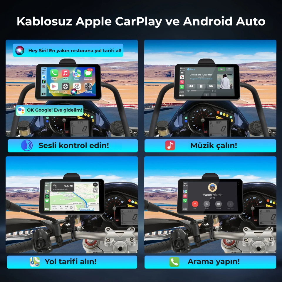 VeraGo Üniversal Motosiklet CarPlay