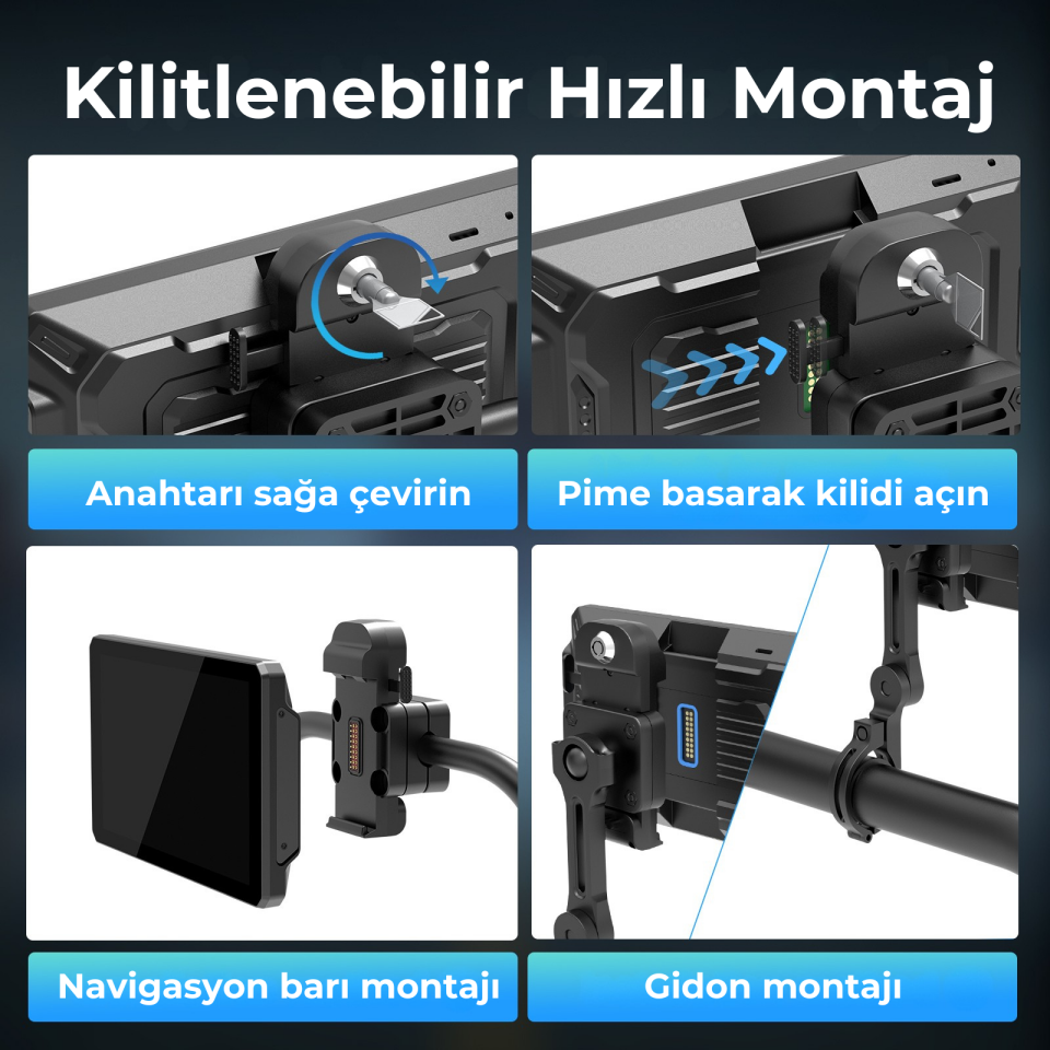 VeraGo Üniversal Motosiklet CarPlay